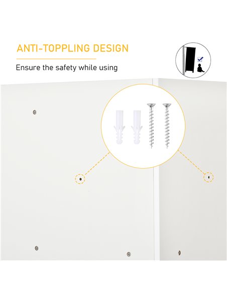 HOMCOM 3 Tier Kids Bookcase Toy Organiser Storage w/ 3 Fabric Drawers, White 311-044WT - pic 87172 | FastDaddyshop