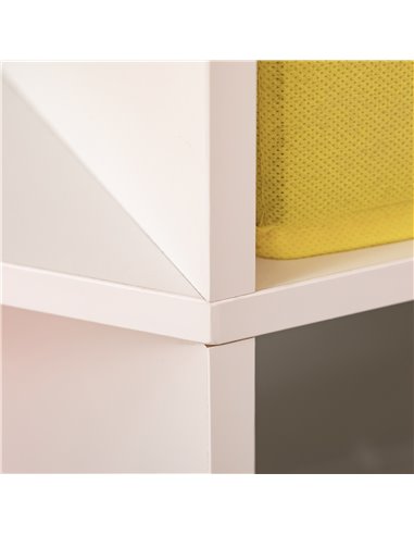 HOMCOM 3 Tier Kids Bookcase Toy Organiser Storage w/ 3 Fabric Drawers, White 311-044WT