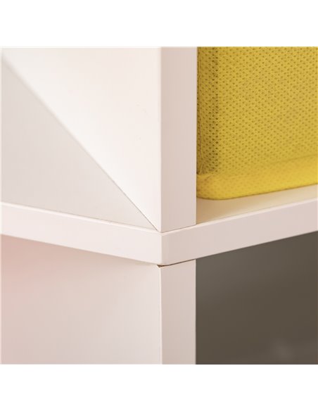 HOMCOM 3 Tier Kids Bookcase Toy Organiser Storage w/ 3 Fabric Drawers, White 311-044WT - pic 87174 | FastDaddyshop