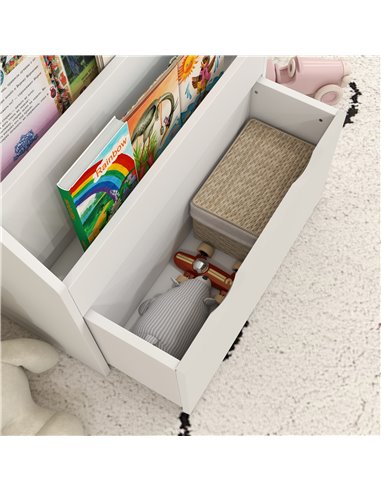 AIYAPLAY Bookcase for Kids with Shelves, Drawer, Bookcase for Bedroom, Playroom, White 311-075V80WT