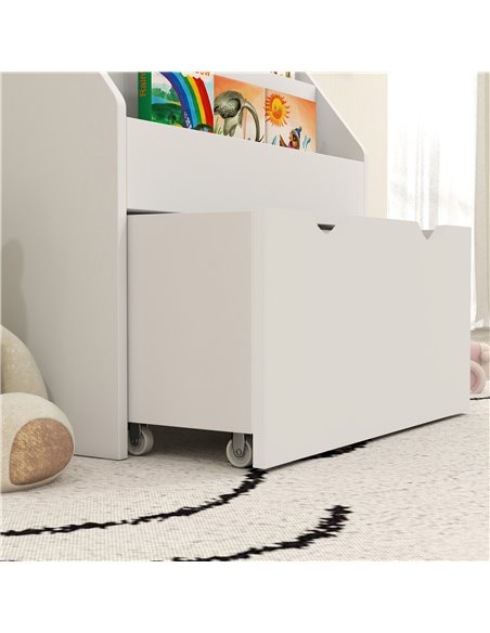 AIYAPLAY Bookcase for Kids with Shelves, Drawer, Bookcase for Bedroom, Playroom, White 311-075V80WT - pic 87184 | FastDaddyshop