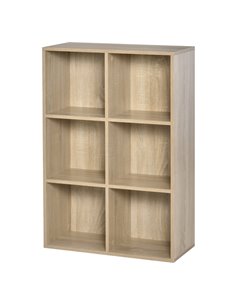 HOMCOM Six-Cube Bookcase - Oak Wood Effect 836-369AK