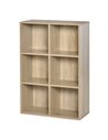 HOMCOM Six-Cube Bookcase - Oak Wood Effect 836-369AK