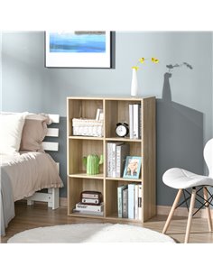 HOMCOM Six-Cube Bookcase - Oak Wood Effect 836-369AK 2