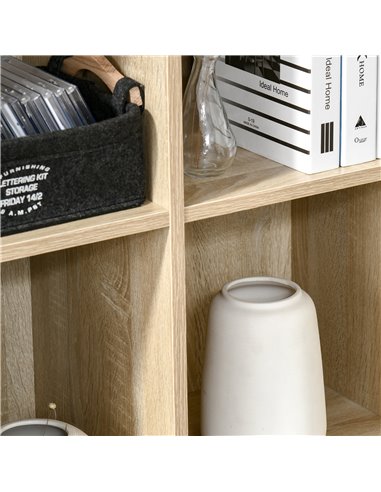 HOMCOM Six-Cube Bookcase - Oak Wood Effect 836-369AK