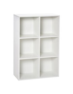 HOMCOM Six-Cube Bookcase - White Wood Effect 836-369WT