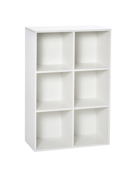 HOMCOM Six-Cube Bookcase - White Wood Effect 836-369WT - pic 87194 | FastDaddyshop