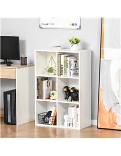 HOMCOM Six-Cube Bookcase - White Wood Effect 836-369WT 2