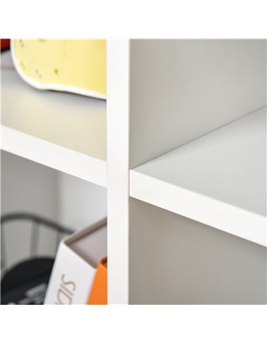 HOMCOM Six-Cube Bookcase - White Wood Effect 836-369WT