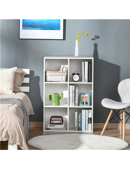 HOMCOM Six-Cube Bookcase - White Wood Effect 836-369WT - pic 87202 | FastDaddyshop