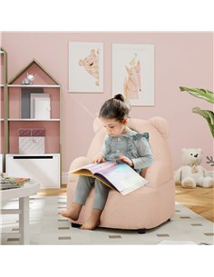 AIYAPLAY Kids Sofa Kids Armchair, Bear Shaped Toddler Chair for Bedroom Playroom Living Room, Aged 18 Months to 3 Years, Pink 31 2