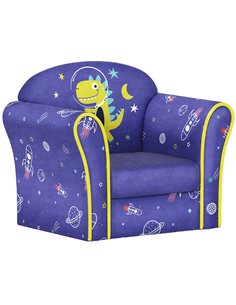 AIYAPLAY Kids Sofa Kids Couch Armchair with Stylish Planet and Dinosaurs Design, Wooden Frame, for Bedroom, Playroom, Kids Room,