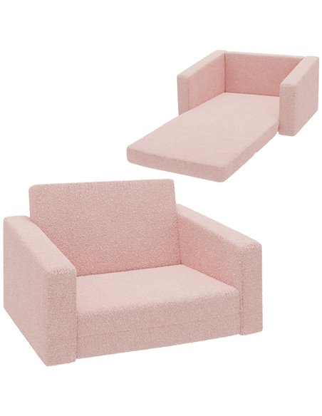 AIYAPLAY Childrens Sofa 2 in 1 Kids Convertible Sofa Kids Armchair, Foldable Recliner for for Bedroom Playroom Living Room, Pink - pic 87257 | FastDaddyshop