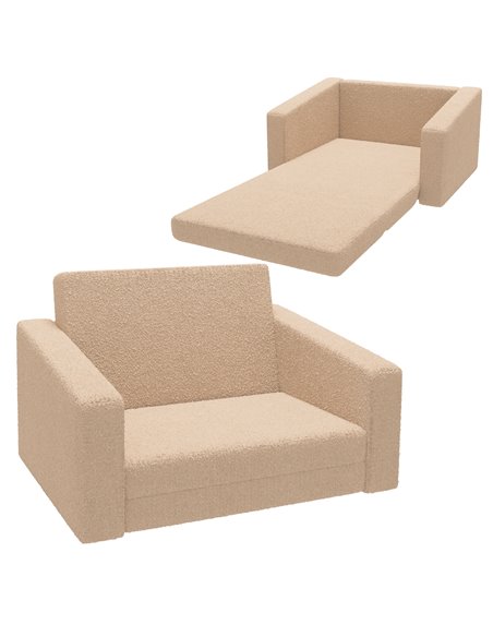 AIYAPLAY Childrens Sofa Beds 2 in 1 Kids Convertible Sofa Kids Armchair, Foldable Recliner for Bedroom Playroom Living Room, Kha - pic 87266 | FastDaddyshop