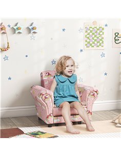 AIYAPLAY 2 Piece Kids Sofa Set with Unicorn Design, Wooden Frame, for 1.5-3 Years Old, Pink 310-083V70PK 2