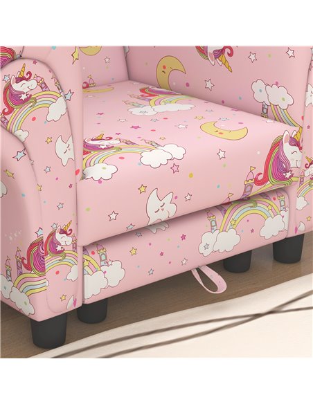 AIYAPLAY 2 Piece Kids Sofa Set with Unicorn Design, Wooden Frame, for 1.5-3 Years Old, Pink 310-083V70PK - pic 87283 | FastDaddyshop