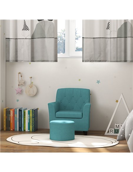 AIYAPLAY 2PCs Kids Sofa Set with Footrest, for Playroom, Bedroom, Blue 310-081V70BU - pic 87291 | FastDaddyshop