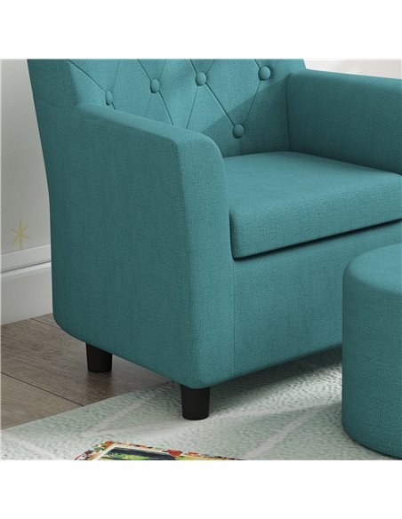 AIYAPLAY 2PCs Kids Sofa Set with Footrest, for Playroom, Bedroom, Blue 310-081V70BU - pic 87292 | FastDaddyshop
