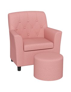 AIYAPLAY 2PCs Kids Sofa Set with Footrest, for Playroom, Bedroom, Pink 310-081V70PK