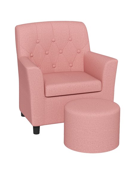 AIYAPLAY 2PCs Kids Sofa Set with Footrest, for Playroom, Bedroom, Pink 310-081V70PK - pic 87293 | FastDaddyshop