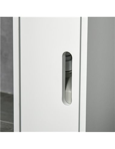 kleankin Modern Bathroom Storage Cabinet, Freestanding Tall Bathroom Cabinet with Open Shelves and 3 Cupboards with Door, for Be