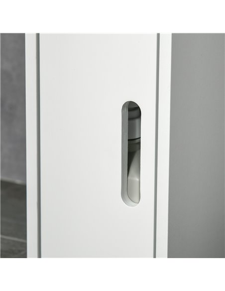 kleankin Modern Bathroom Storage Cabinet, Freestanding Tall Bathroom Cabinet with Open Shelves and 3 Cupboards with Door, for Be - pic 87337 | FastDaddyshop
