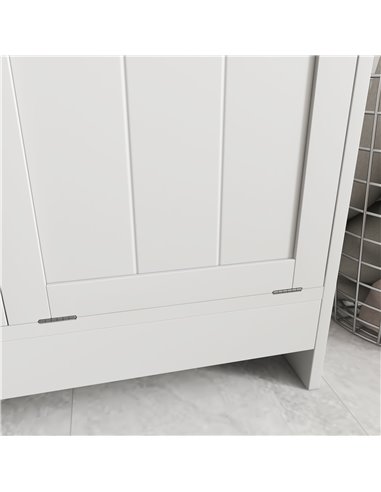 kleankin Tilt-Out Laundry Cabinet, Modern Bathroom Cabinet with 2 Compartments for Bathroom Washroom, White 834-609V80WT