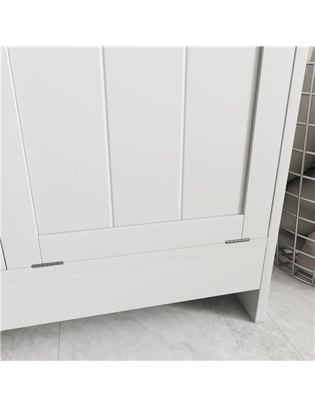 kleankin Tilt-Out Laundry Cabinet, Modern Bathroom Cabinet with 2 Compartments for Bathroom Washroom, White 834-609V80WT - pic 87355 | FastDaddyshop