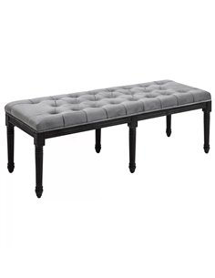 HOMCOM Fabric Bed End Bench Velvet Upholstered Tufted Accent Lounge Sofa Window Seat for Living Room, Bedroom, Hallway, Grey 838
