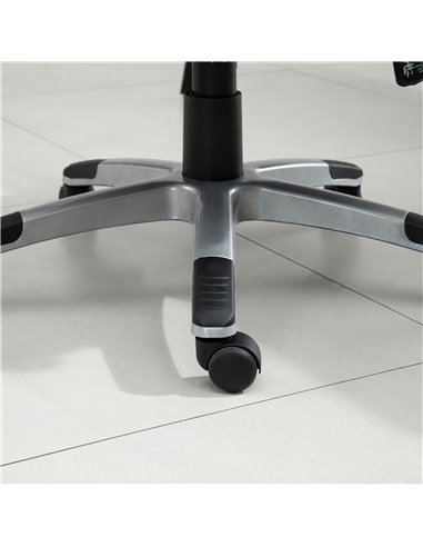 Vinsetto Linen Fabric Home Office Chair, Height Adjustable Computer Chair with Padded Armrests and Tilt Function, Grey