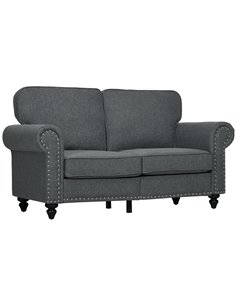 HOMCOM Two-Seater Mid-Century Sofa, with Pocket Springs - Charcoal Grey 839-995V70CG