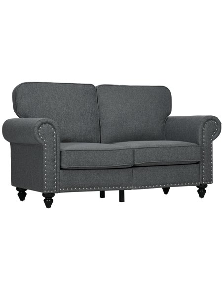 HOMCOM Two-Seater Mid-Century Sofa, with Pocket Springs - Charcoal Grey 839-995V70CG - pic 87599 | FastDaddyshop
