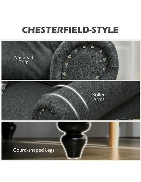 Mid-Century Armchair, HOMCOM Single Sofa with Pocket Springs - Dark Grey 839-993V70CG - pic 87611 | FastDaddyshop