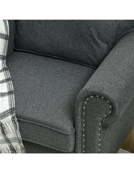 Mid-Century Armchair, HOMCOM Single Sofa with Pocket Springs - Dark Grey 839-993V70CG - pic 87614 | FastDaddyshop