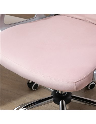 Vinsetto Office Chair Ergonomic 360���� Swivel Diamond Tufted Home Work Velour Padded Base 5 Castor Wheels Pink