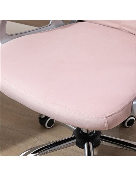 Vinsetto Office Chair Ergonomic 360���� Swivel Diamond Tufted Home Work Velour Padded Base 5 Castor Wheels Pink - pic 8763 | FastDaddyshop