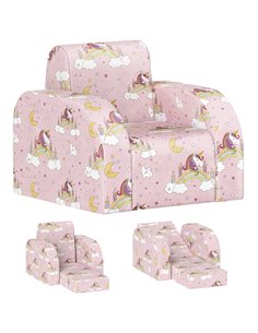 AIYAPLAY Childrens Sofa Couch Foldable Toddler Chair Soft Snuggle Sponge Filled for Bedroom Playroom, Aged 18 Months to 3 Years,