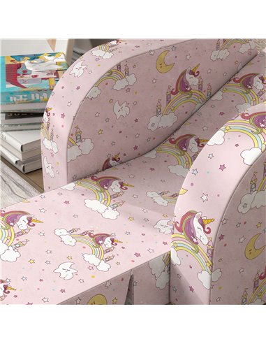 AIYAPLAY Childrens Sofa Couch Foldable Toddler Chair Soft Snuggle Sponge Filled for Bedroom Playroom, Aged 18 Months to 3 Years,