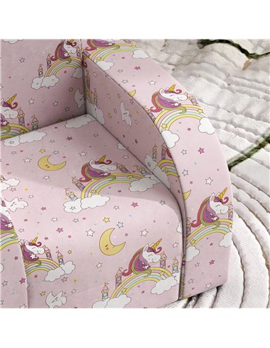 AIYAPLAY Childrens Sofa Couch Foldable Toddler Chair Soft Snuggle Sponge Filled for Bedroom Playroom, Aged 18 Months to 3 Years,