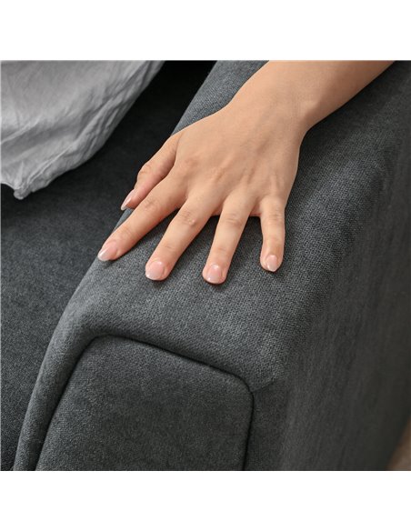 HOMCOM 3 Seater Sofa Bed, L-Shaped Corner Sofa, Pull Out Sofa with Storage, Convertible Click Clack Settee Sectional Sleeper Fut - pic 87670 | FastDaddyshop