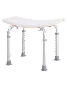 HOMCOM Portable Non-Slip Bathroom Stool Rectangular Adjustable Height Mobility Medical Grade Stabilized Shower Seat 72-0012