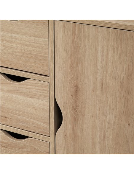 HOMCOM Bathroom Cabinet, Freestanding Storage Cabinet with 4 Drawers, Door Cupboard for Living Room, Kitchen, Bedroom, Natural 8 - pic 87769 | FastDaddyshop