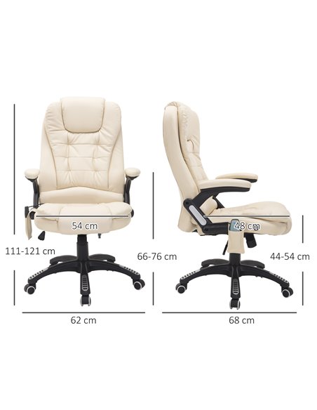 HOMCOM Executive Office Chair with Massage and Heat, High Back PU Leather Massage Office Chair With Tilt and Reclining Function, - pic 8777 | FastDaddyshop