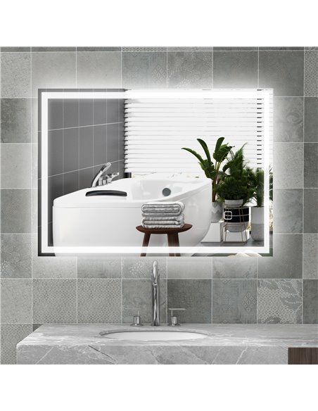 HOMCOM 70 x 50cm LED Bathroom Mirror with Lights, Dimmable Makeup Mirror, Vanity Mirror with 3 Colour, Smart Touch, Anti-Fog 834 - pic 87780 | FastDaddyshop