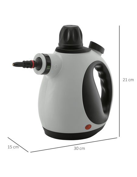 HOMCOM Handheld Steam Cleaner for Chemical Free Cleaning, Portable Multi-purpose Steamer w/ 9 Pieces Accessory for Kitchen, Bath - pic 87790 | FastDaddyshop