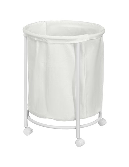 HOMCOM 100L Rolling Laundry Basket on Wheels, 50cm Round Laundry Hamper w/ Removable Bag & Steel Frame for Bedroom, Bathroom, La - pic 87815 | FastDaddyshop