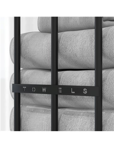 HOMCOM Towel Rail Wall Mounted, Metal Towel Rack Holds Up to 6 Large Size (160 x 100cm) Rolled Towels, 3 Bar Towel Storage for B