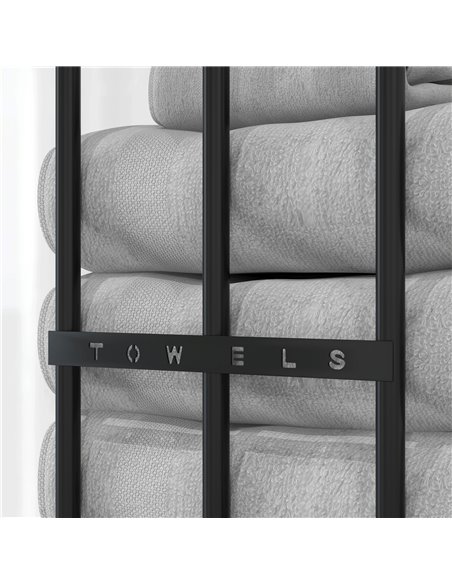HOMCOM Towel Rail Wall Mounted, Metal Towel Rack Holds Up to 6 Large Size (160 x 100cm) Rolled Towels, 3 Bar Towel Storage for B - pic 87831 | FastDaddyshop