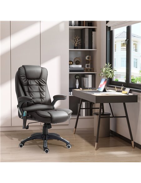 HOMCOM Executive Office Chair with Massage and Heat, High Back PU Leather Massage Office Chair With Tilt and Reclining Function, - pic 8784 | FastDaddyshop