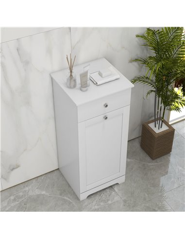 HOMCOM Bathroom Cabinet with Laundry Basket, Bathroom Storage Unit with Foldable Laundry Hamper and Drawer for Washroom, White 8